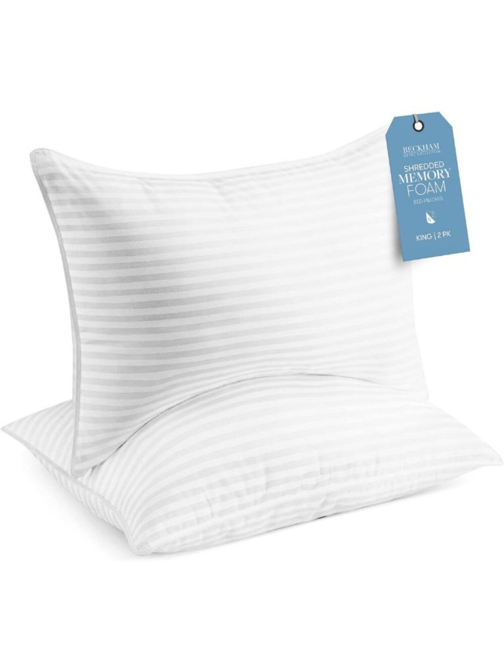 Cooling Adjustable Memory Foam Pillows - King Size Set of 2 for Comfort